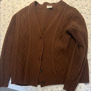 Sunday Best Chocolate Cable Knit Cardigan